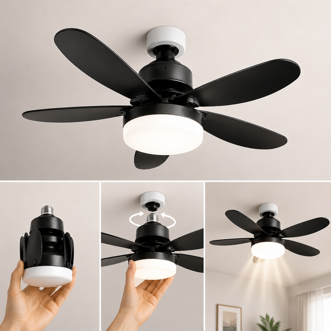 Lampara Luz Ventilador Techo