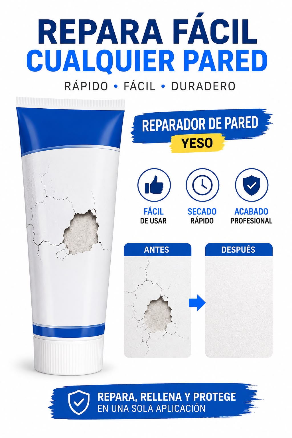 Pasta Reparadora de Pared Yeso Sellador
